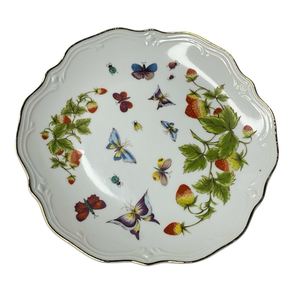 Royal Crown Spring Time Pattern Floral Butterfly Porcelain Plate